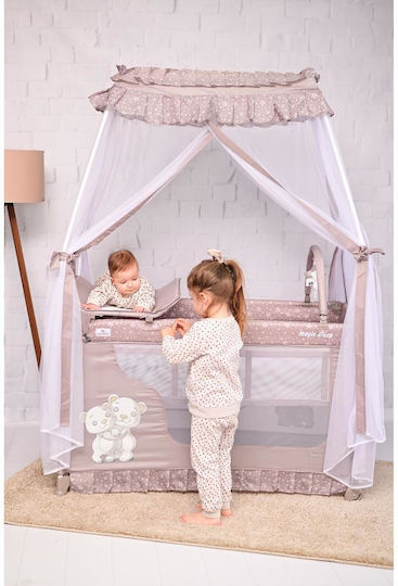 Lorelli Magic Sleep Laufstall 2 Ebenen mit Wickeltisch & Matratze Cool Grey 127x68cm