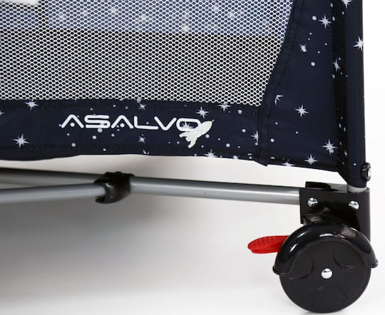 Asalvo Smooth Laufstall 2 Ebenen mit Matratze Marineblau 65x125cm