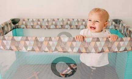 Lionelo Stefi Laufstall mit Matratze Green Turquoise 125x65cm