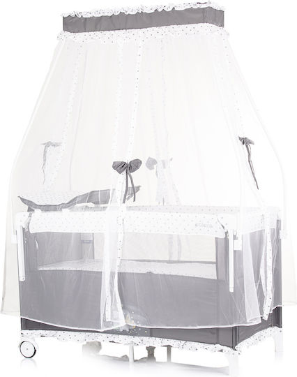 Chipolino Laufstall 2 Ebenen mit Wickeltisch & Matratze Gray