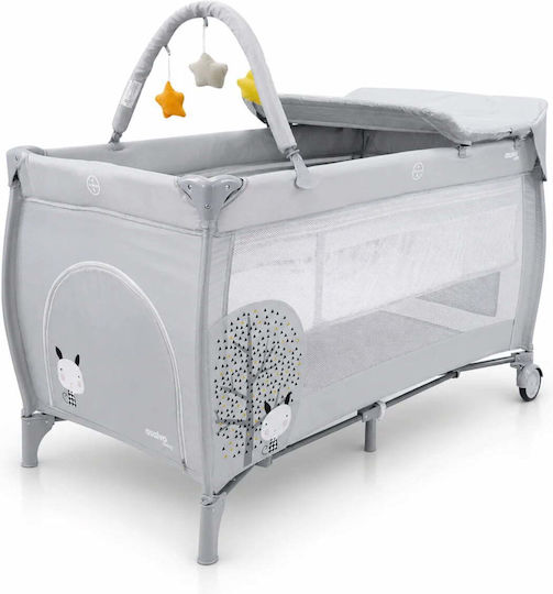Asalvo Complet Laufstall 2 Ebenen mit Wickeltisch & Matratze Gray 75x125cm