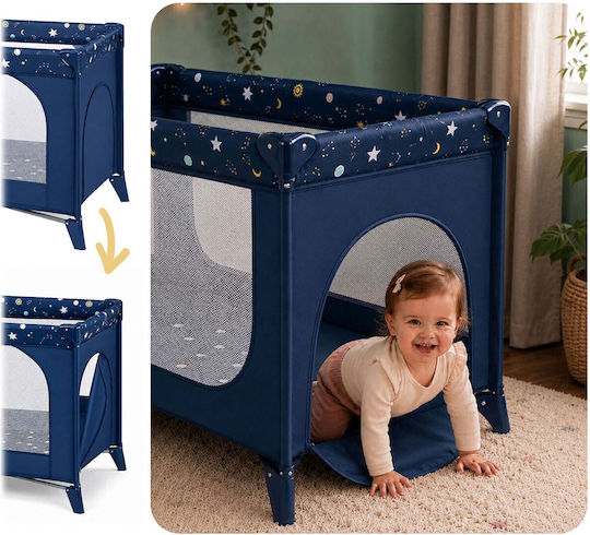 Ricokids Παρκοκρέβατο με Στρώμα Navy Μπλε 65x125cm
