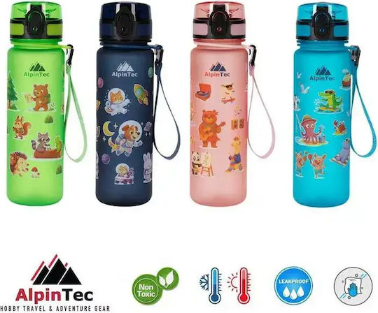 AlpinPro Plastic Kids Water Bottle Forest Animals 500ml
