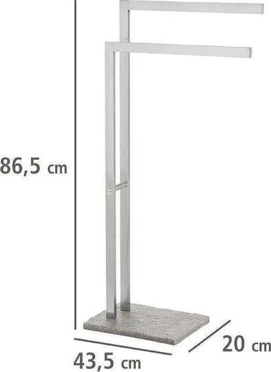 Wenko Towels Double Wall-Mounted Bathroom Rail ​43.5x86.5cm Gray