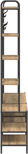 vidaXL Flurmöbel & Aufbewahrung mit Kleiderständer & Schuhregal Eiche 120.5x34x190cm