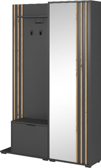 Nolan Eingangsmöbel mit Spiegel / Garderobe & Schuhschrank 131x40x192cm Nolan Eingangsmöbel mit Spiegel / Garderobe & Schuhschrank 131x40x192cm