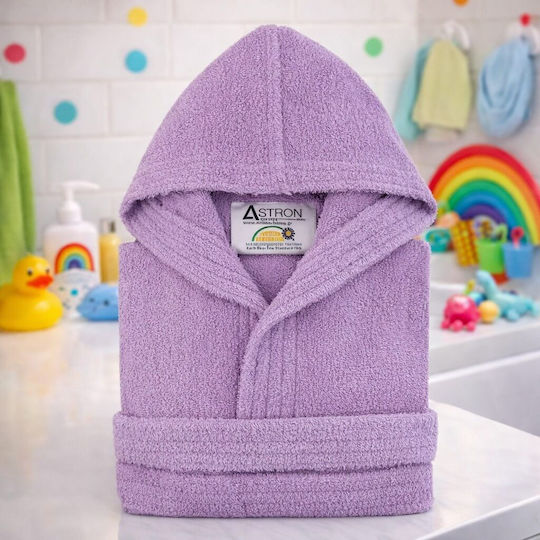 Astron Italy Kids Hooded Bathrobe Lila