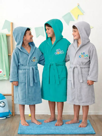 Palamaiki Kinderbademantel Cool Cool Grau mit Kapuze