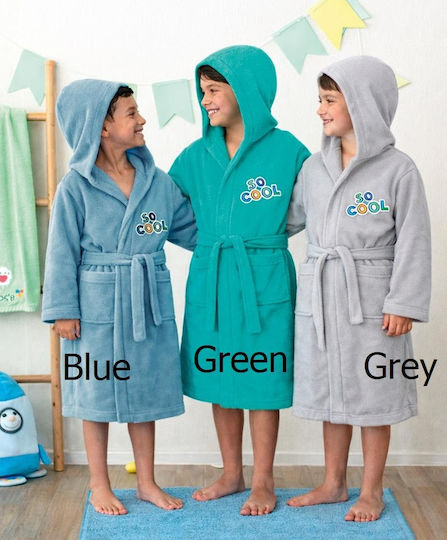 Palamaiki Kinderbademantel Cool Cool Grau mit Kapuze