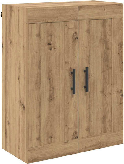 Standvitrine fürs Wohnzimmer aus Spanplatte in Artisan-Eiche 69,5x34x180 cm