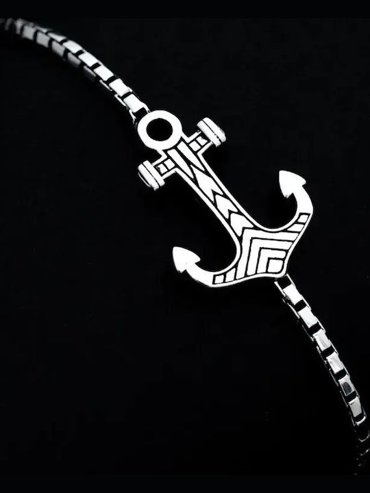 SteweHome Herren Armband Kette mit Verankerung Design aus Silber