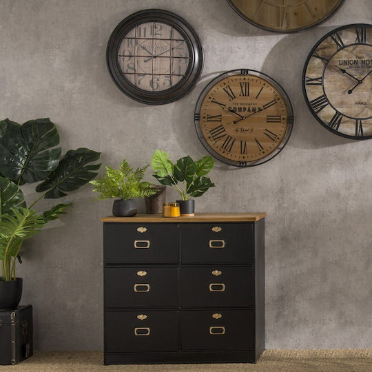 Atmosphera Colonial Wall Clock Wooden Brown Ø58cm