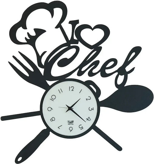 Arti E Mestieri Wall Clock Metallic Black Ø50cm