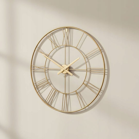 Edaxo Digital Metallic Gold Wall Clock Ø70cm
