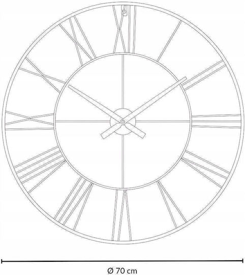 Edaxo Digital Metallic Gold Wall Clock Ø70cm