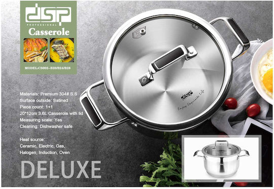 DSP Tiefer Edelstahl-Topf 3.6Es / 12cm