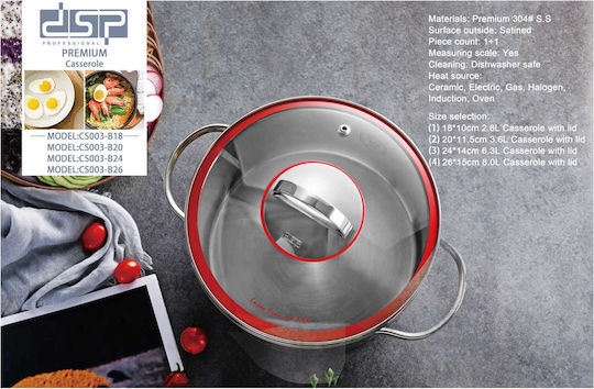 DSP Deep Stainless Steel Pot 3.6lt / 20cm