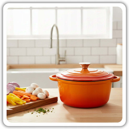 Untiefe Töpfe aus Gusseisen 4l / DQ24-Orange