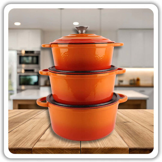 Untiefe Töpfe aus Gusseisen 4l / DQ24-Orange