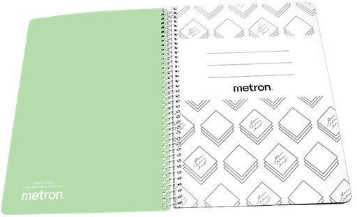 Metron Spiral Notebook Ruled A4 120 Sheets 4 Subjects (Miscellaneous Designs)