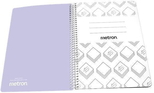 Metron Spiral Ruled Notebook 120 Paper Sheets 3 Subjects (Miscellaneous Designs)