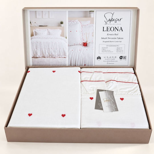 Şaheser Set Huse Pentru Pilote 200x220cm Dublă Cu 4 Fețe De Pernă Albă