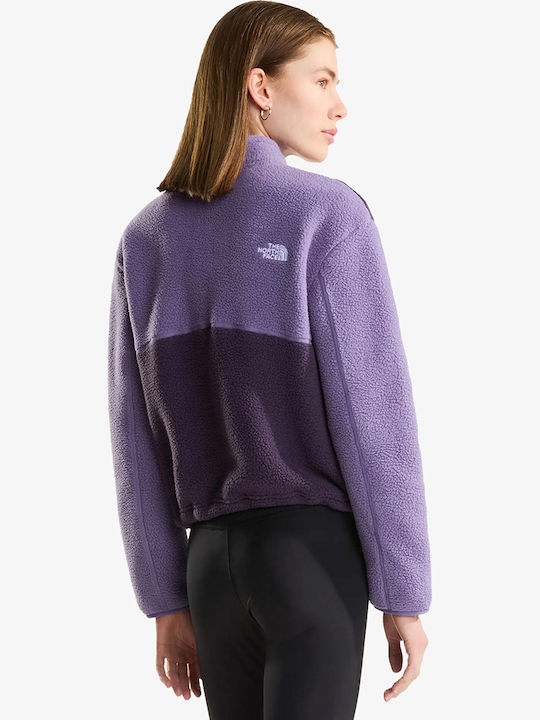 Yumiori 1/4 Winter Damen Fleece Bluse mit Reißverschluss Lila