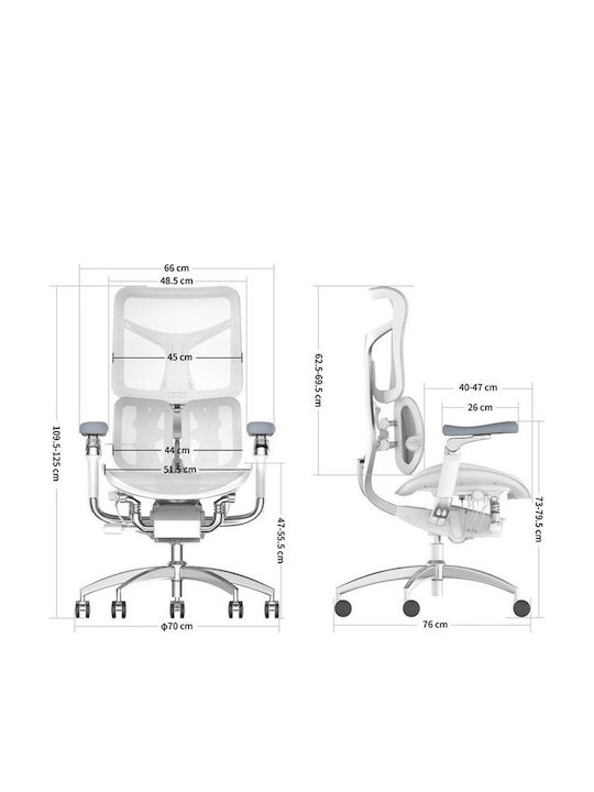 Sihoo Doro S300 Office Chair with Adjustable Arms Off White