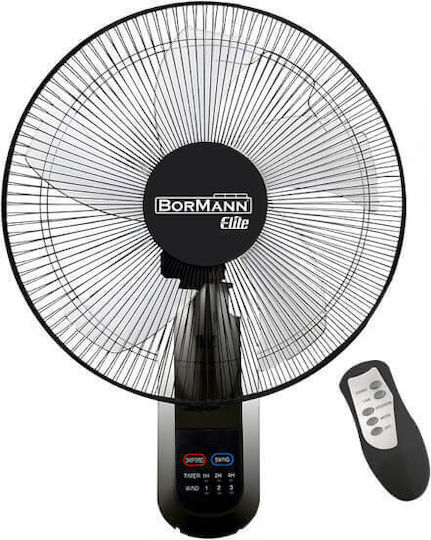 Bormann BFN7110 Ventilator Wand 50W mit Fernbedienung Schwarz
