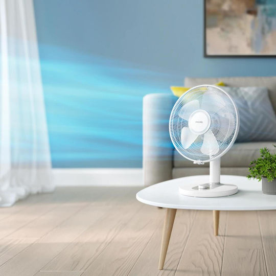 Philips Настолен Вентилатор 25W Диаметър 15cm Бял