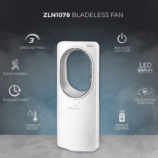 Zilan Bladeless Fan 50W With Remote Control White