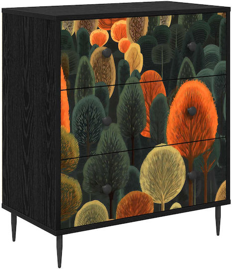 Chest of Drawers Wooden Zaandam Oak 66x36.5x76cm