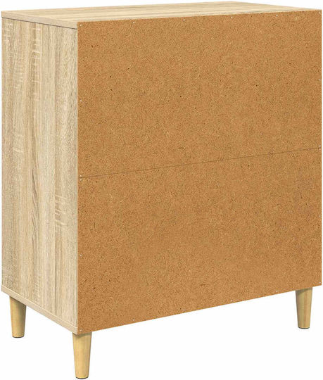Kommode Schlafzimmer Holz Ommen mit 3 Schubladen Geometrisches Design 66x36.5x75cm