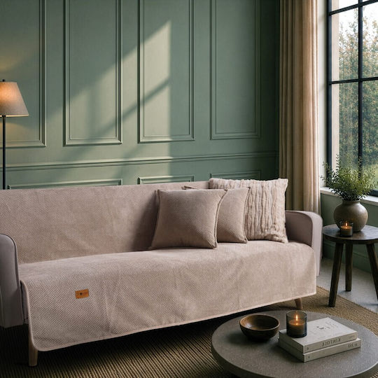 Teoran Pearl Sesselüberwurf 180x150cm Beige