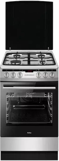 Amica Печка 65л с Газови котлони Ш50см Inox