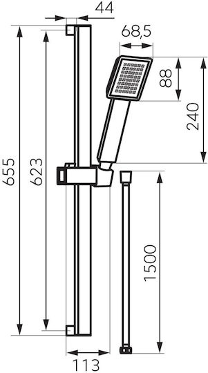 Karag Sinus Shower Slider Rail