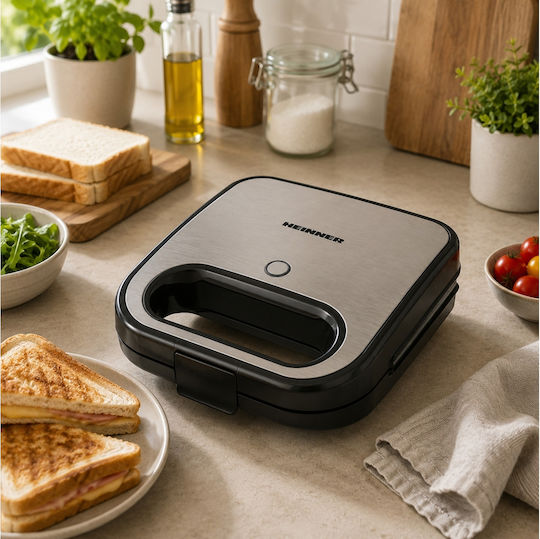 Heinner Sandwich Maker pentru for 2 Sandwiches Sandvișuri 750W Neagră