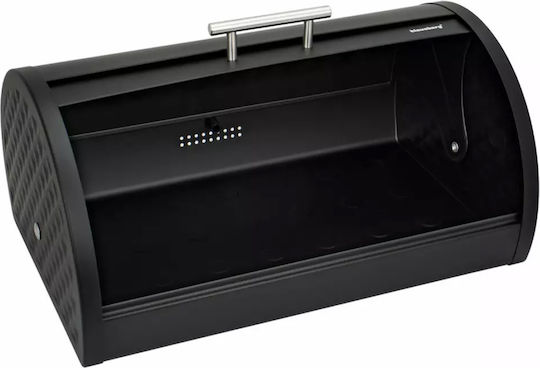 Klausberg Кутия за хляб с капак Inox Черна 38x28x18.5см