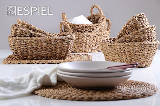 Espiel Καλάθι Ψωμιού από Rattan Καφέ 20x14x6cm
