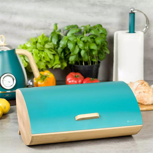 Kassel Kassel Кутия за хляб с капак от бамбук Turquoise 35см