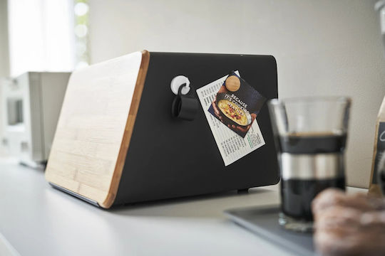 Yamazaki Tower Bread Box with Lid Metallic Black 31.5x24.5x18.5cm