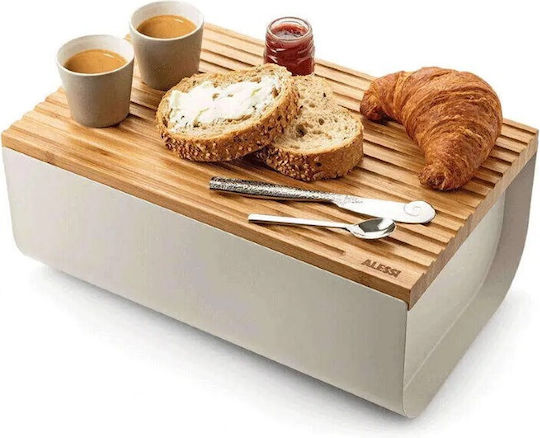 Alessi Matina Brotkasten mit Deckel Metallisch Gray 34x21x14cm