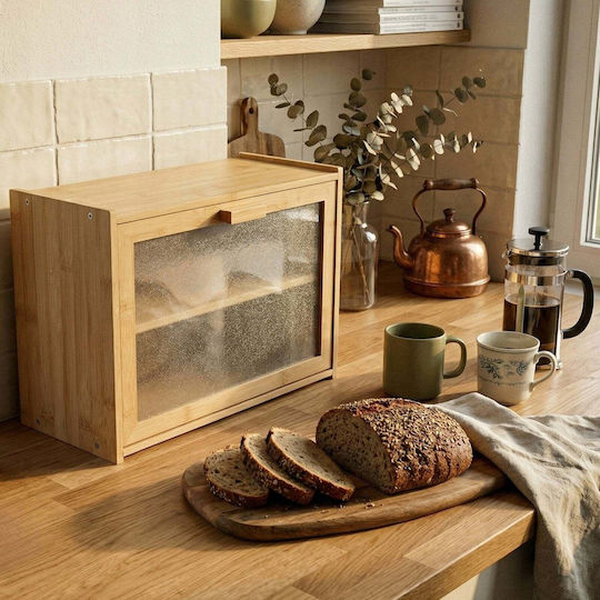 Lumarko Brotkasten aus Bambus Beiges 17x40x31cm