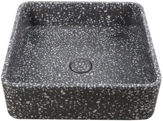 Karag Ira Deasupra Blatului Chiuvetă Piatră 39x39x12cm Stracciatella