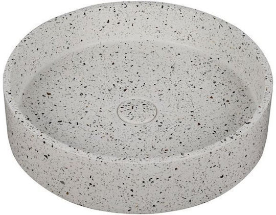 Karag Επικαθήμενος Νιπτήρας Πέτρινος 42.5x42.5x10cm Volcano