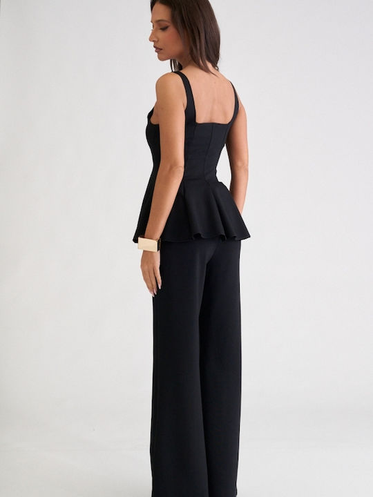 Damen Schwarz Set mit Hosen für Damen