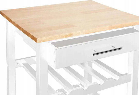 Atmosphera Wooden Kitchen Trolley 4 Tiers White 58x48x87cm