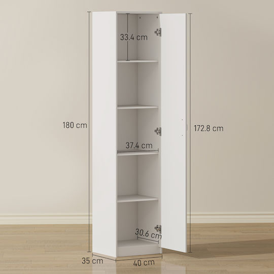 Wooden Kitchen Rack White Cabinet