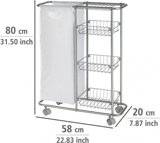 Wenko Wenko Kitchen Trolley Metallic 4 Tiers Silver 58x50x80cm