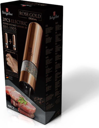 Berlinger Haus Metallic Line Set Electric Râșnițe Condimente Inox Rose Gold Collection 2buc